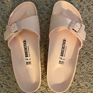 Plastic Birkenstock one strap sandals